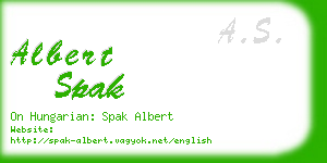 albert spak business card